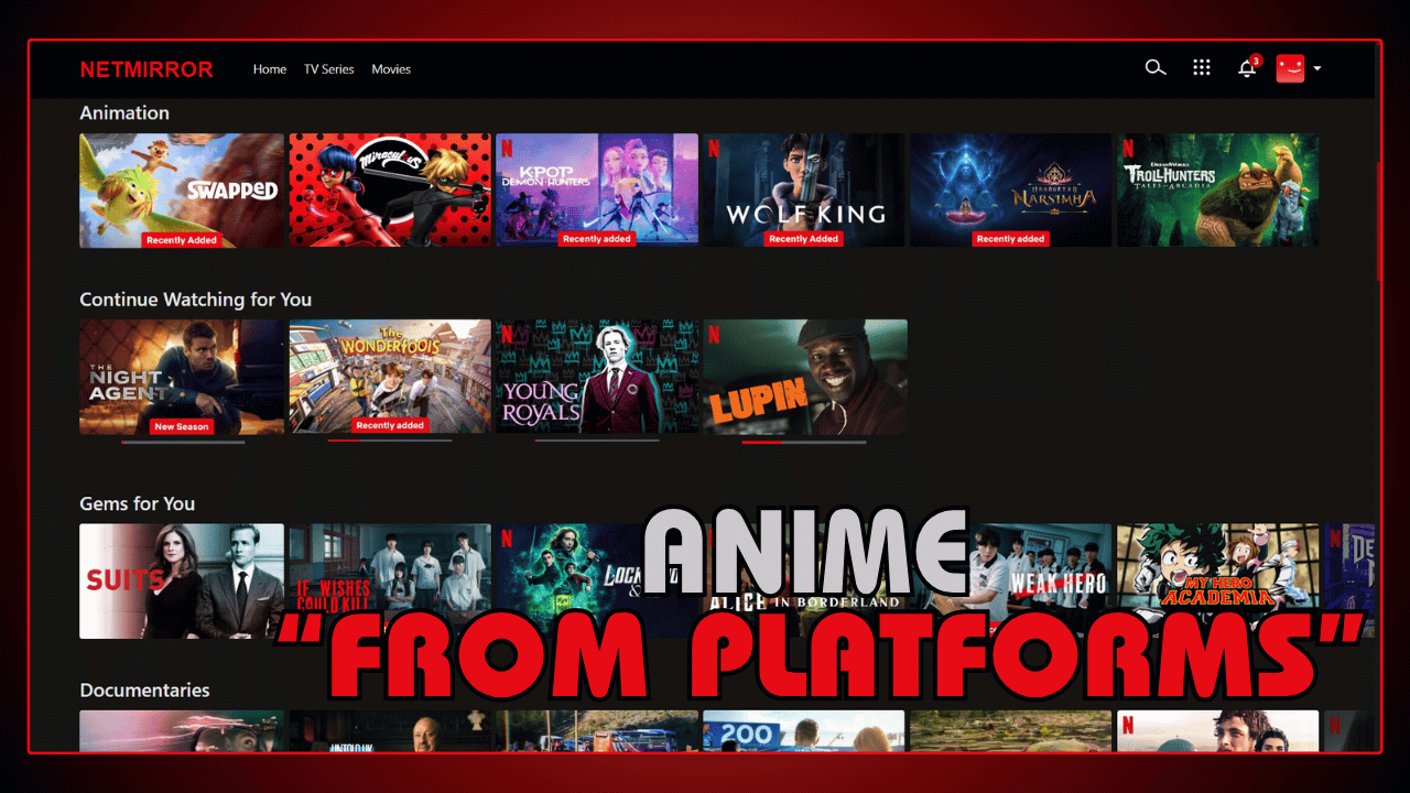 Anime from Multiple Platforms