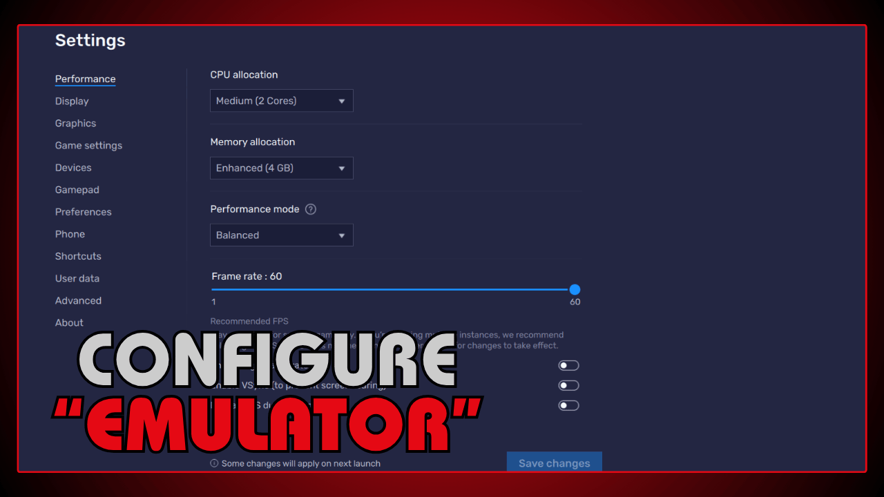 Configure Emulator for Best Performance