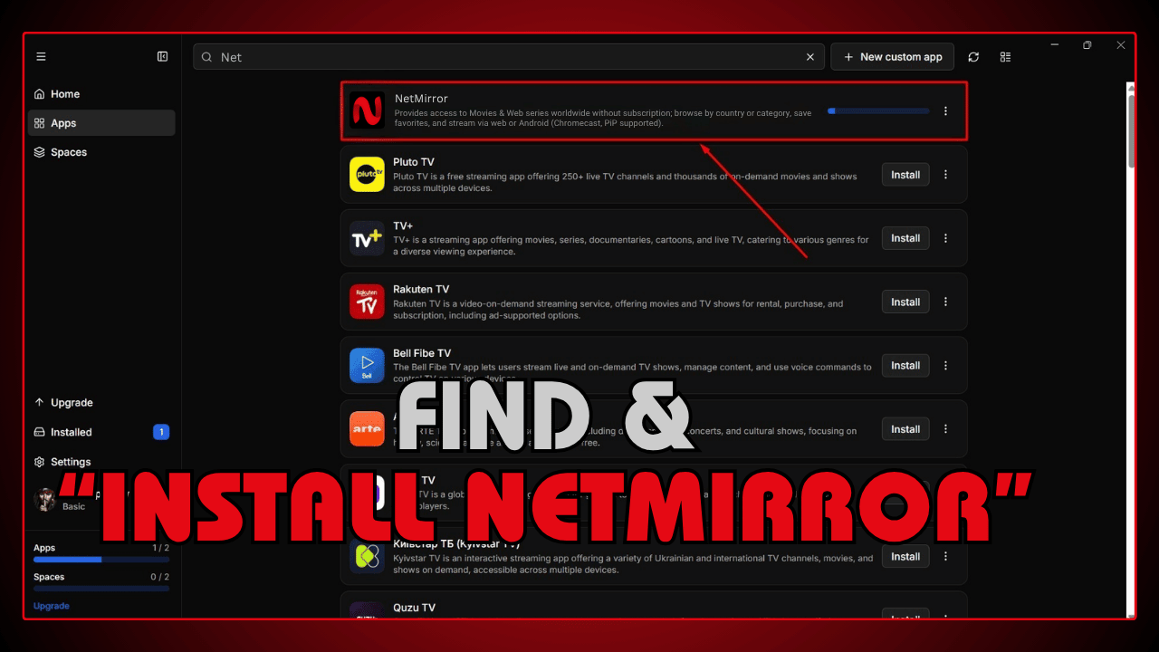 Find and Install NetMirror