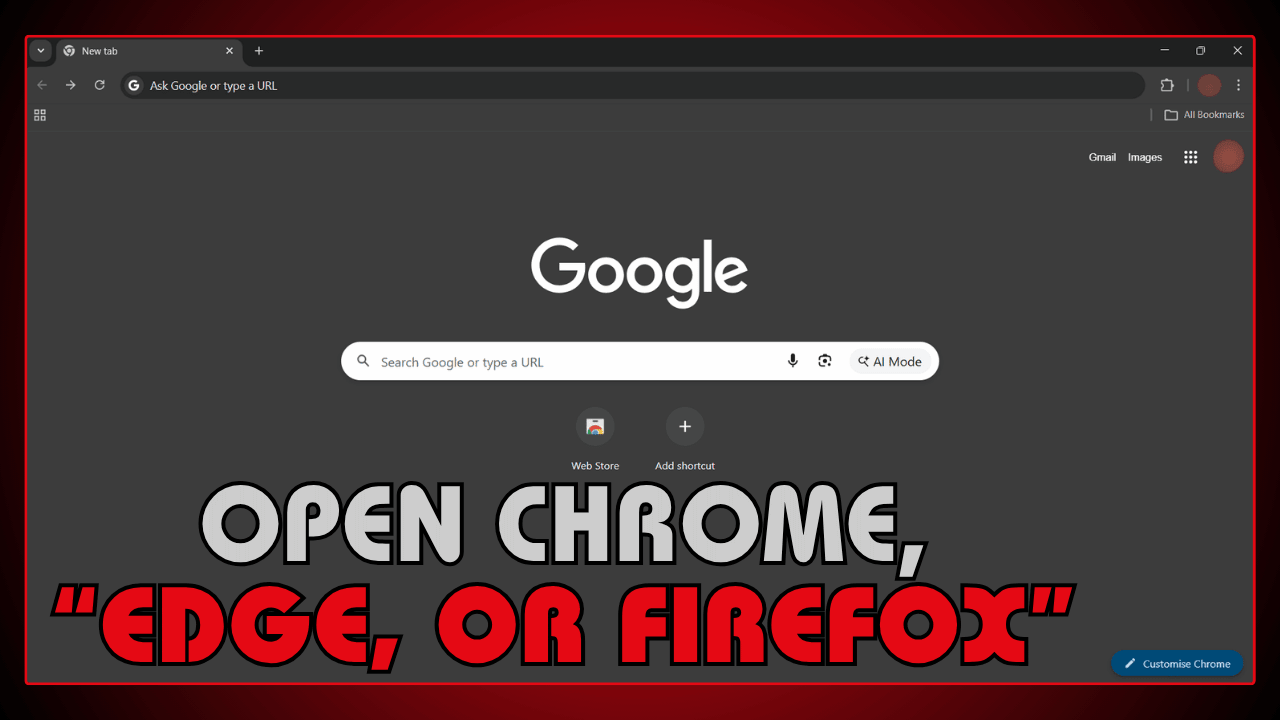 Open Chrome, Edge, or Firefox