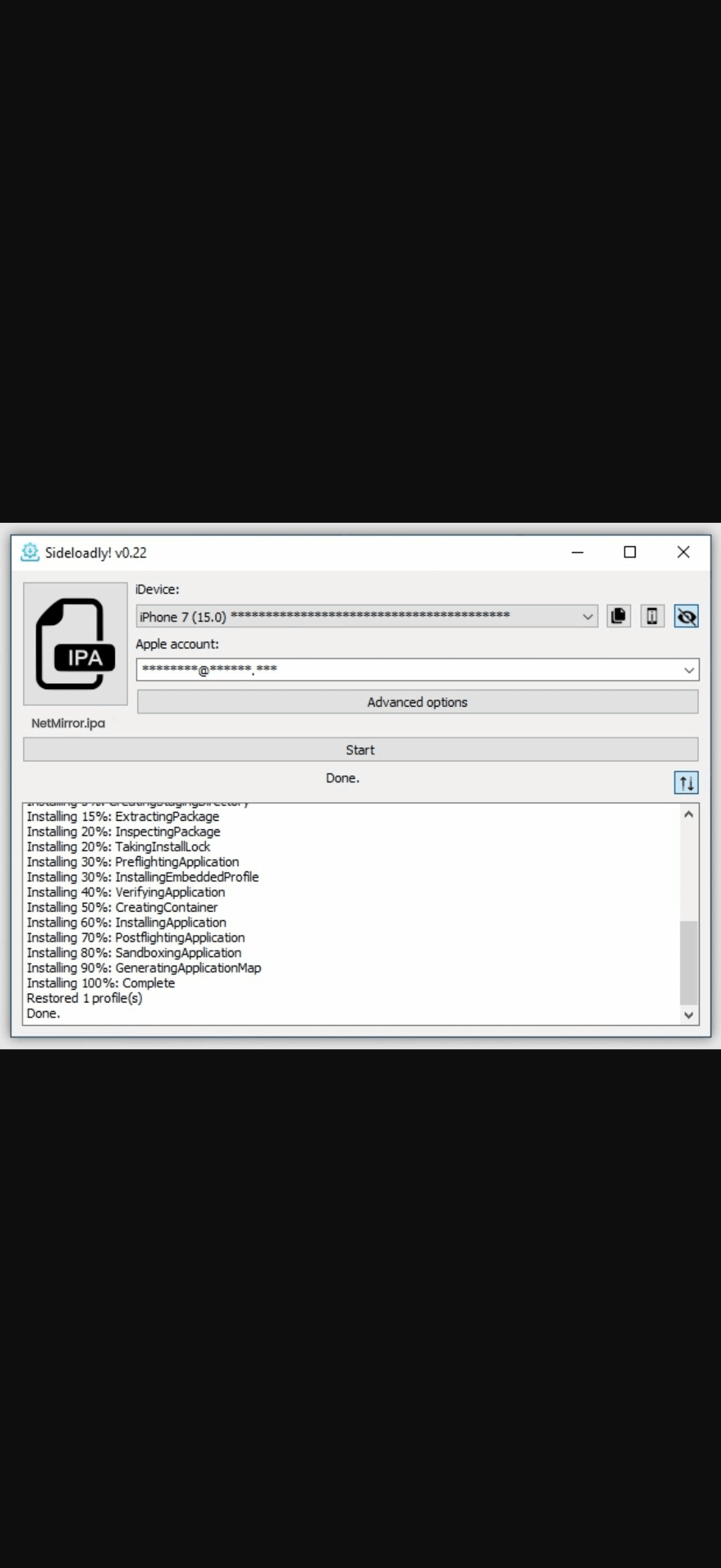 Sign in and Install IPA
